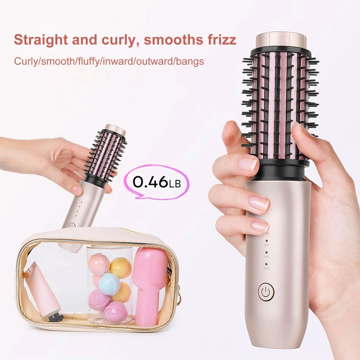URGGU Cordless Hair Straightener & Curling Brush | USB Rechargeable