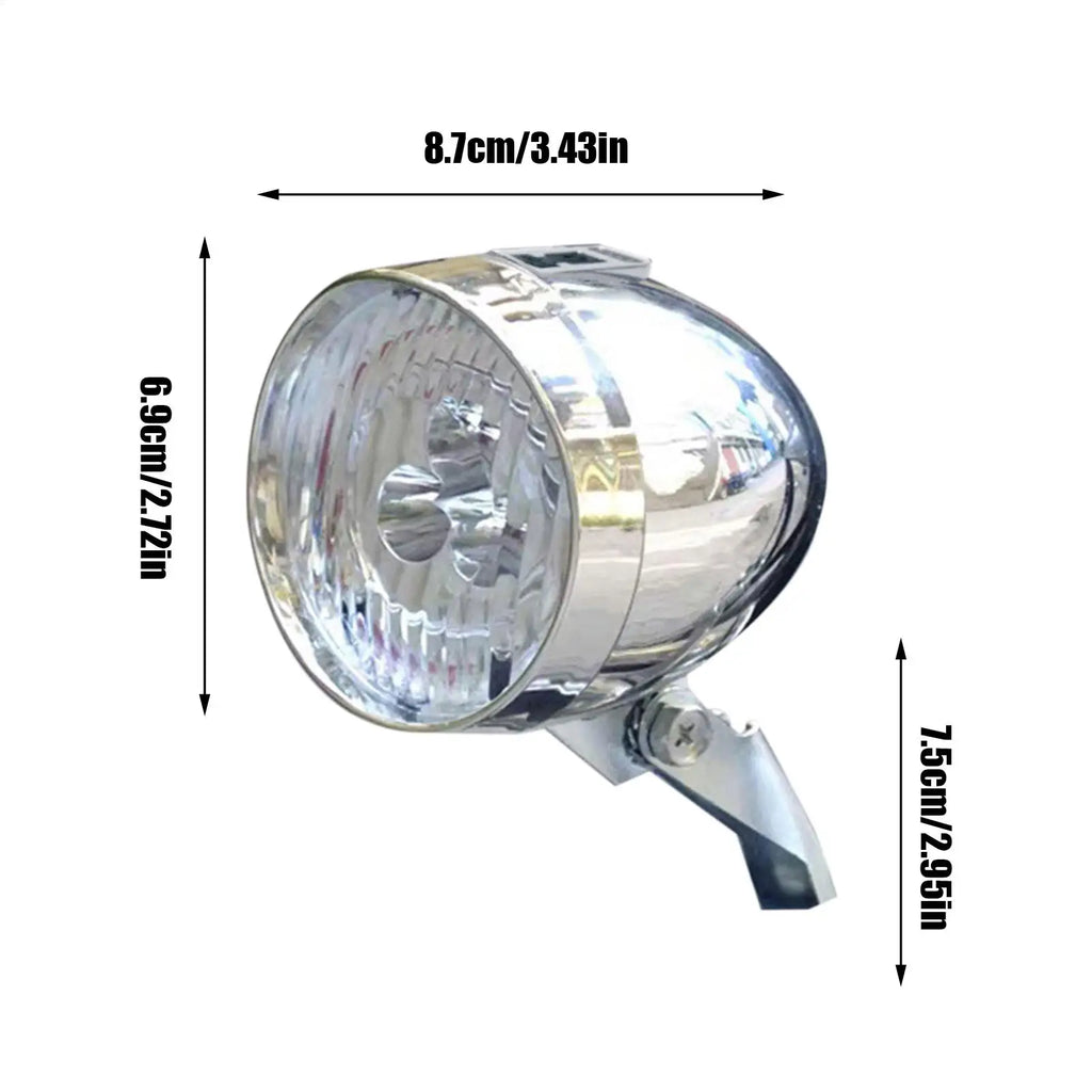 Retro Bike Headlight – USB Rechargeable 3 LED Front Light
