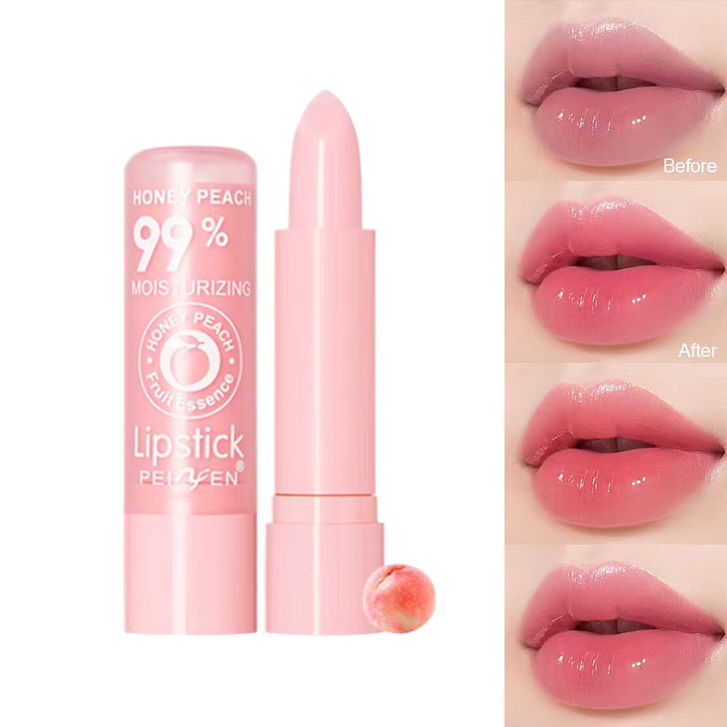 Color Changing Peach Lip Balm – Moisturizing Tinted Gloss