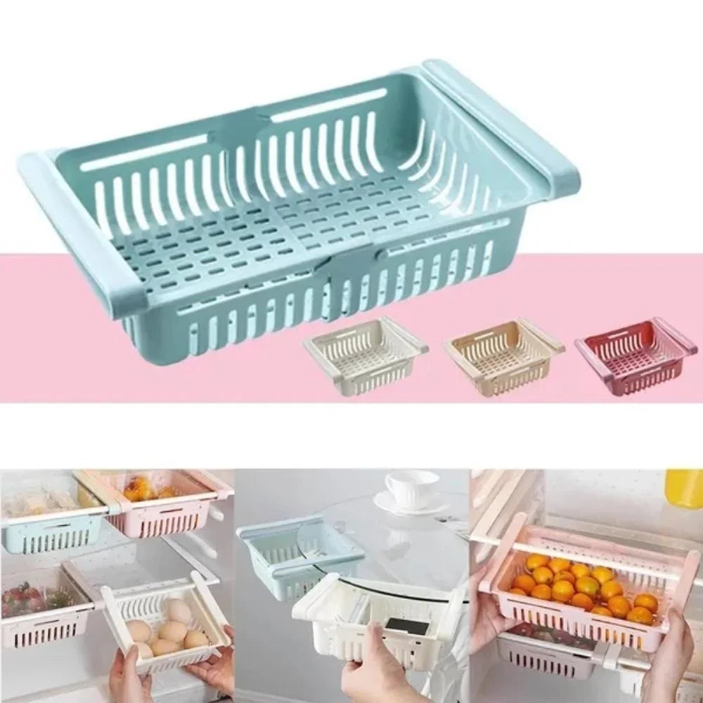 Expandable Fridge Drawer Organizer – Pull-Out Shelf Storage Rack