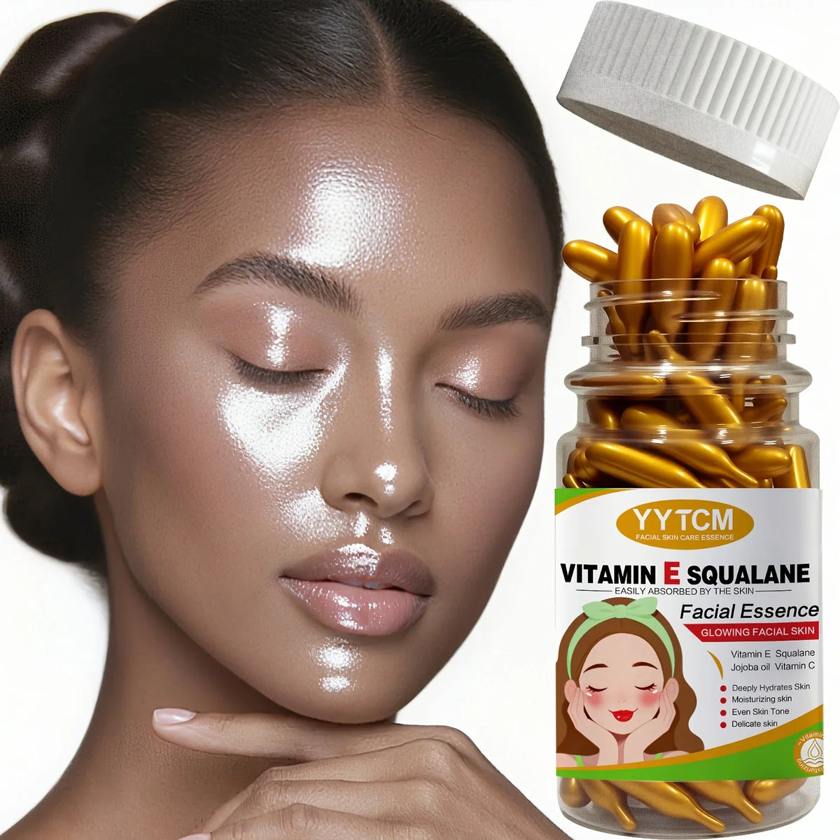Vitamin E Moisturizing Capsule Essence – 90 Caps | Brightening