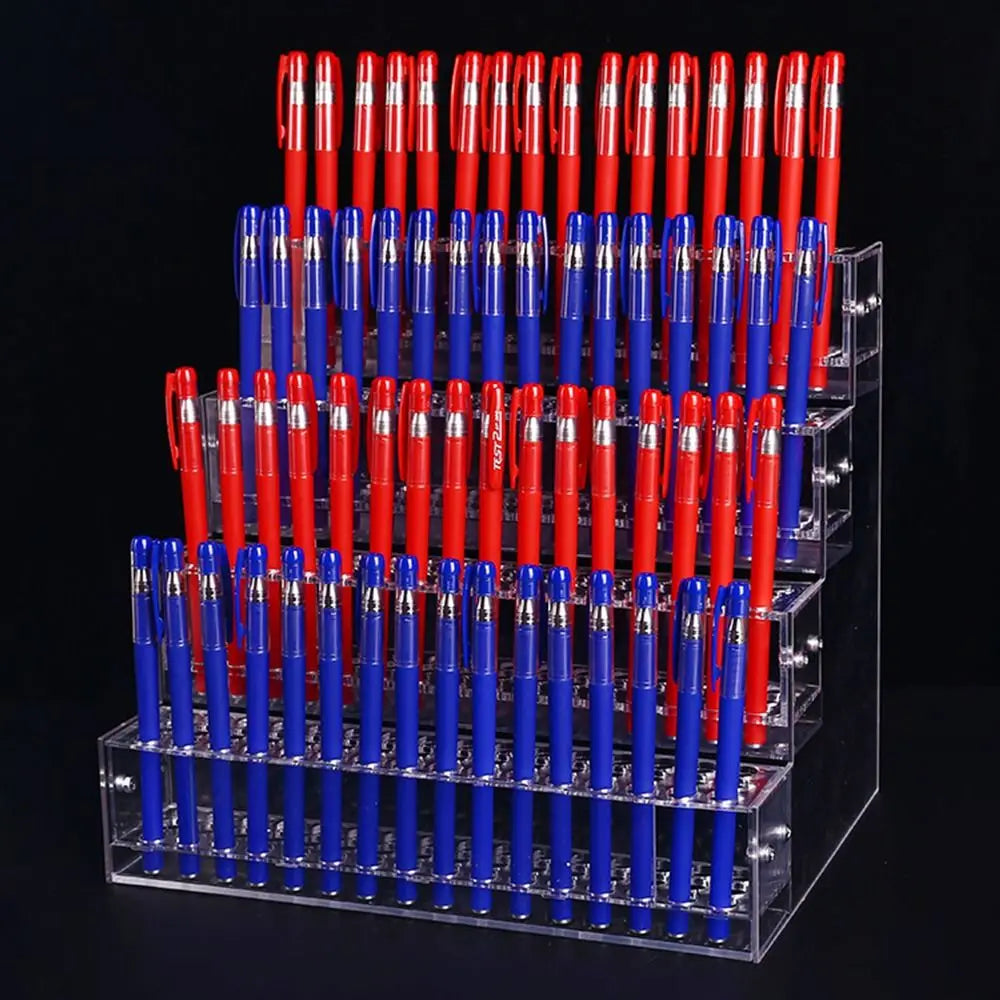 Acrylic Pen & Marker Holder – 1–4 Tier Ladder Desk Organizer