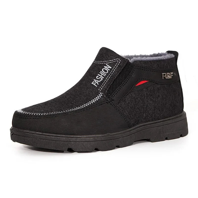 Men's Waterproof Plush Snow Boots – Anti-Slip Ankle Winter
