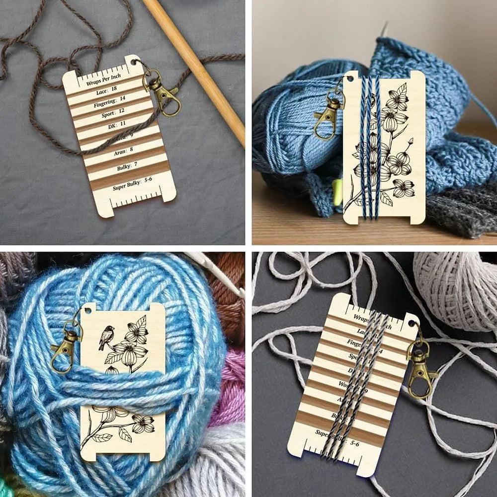 Wooden Knitting Needle Gauge & WPI Ruler – Dogwood Tree