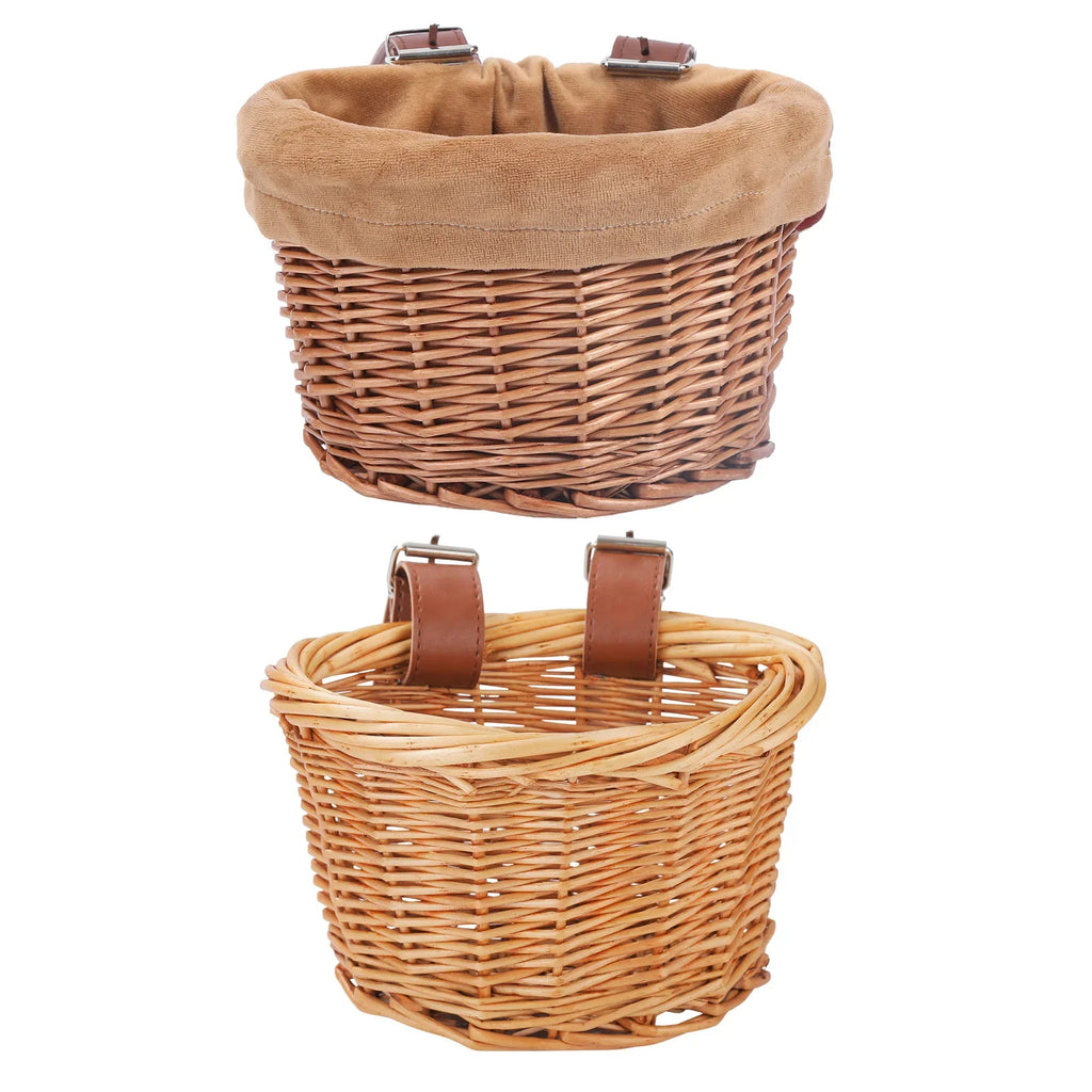 Kids Bike Basket Bicycle Wicker D-shaped Baskets Child Scooter Front