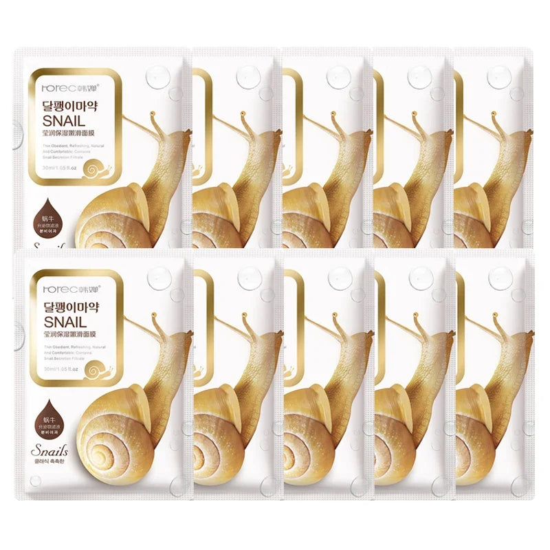 BIOAOUA Snail Essence Sheet Masks – Anti-Aging & Whitening