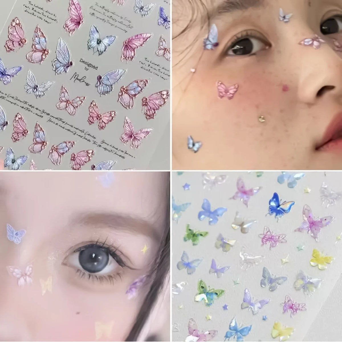 3D Butterfly Nail Art Stickers | Embossed Self-Adhesive Decals