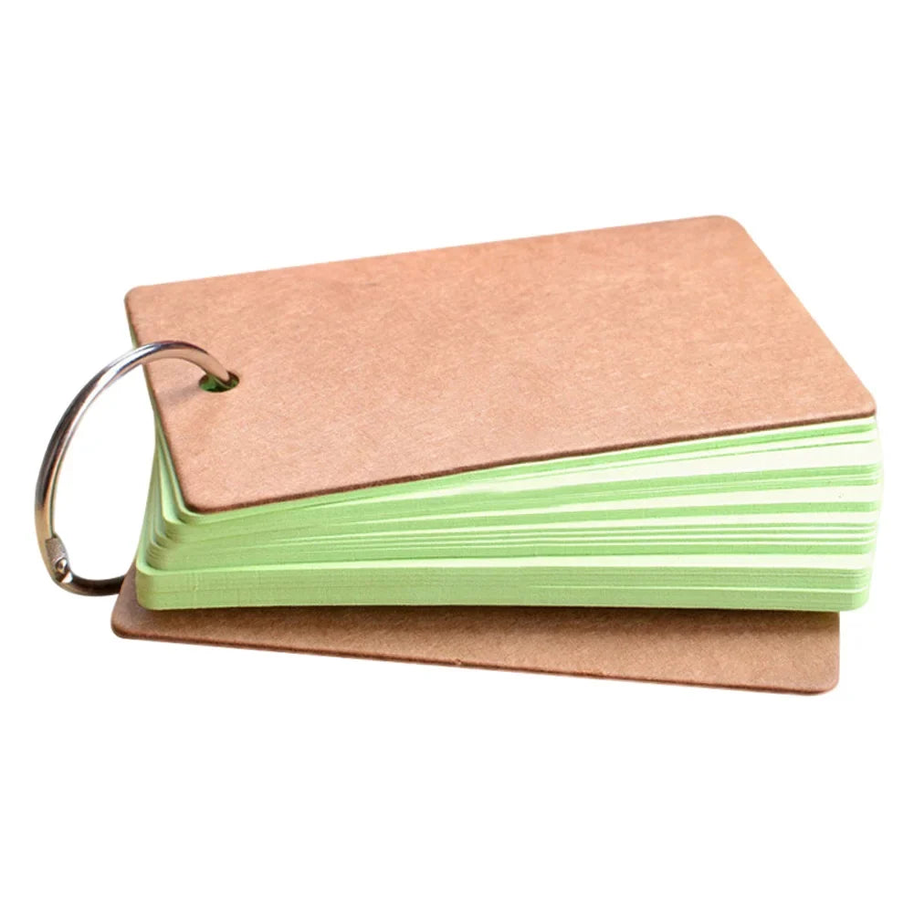 Portable Buckle Binder Flash Cards Memo Pad – 50 Blank Sheets
