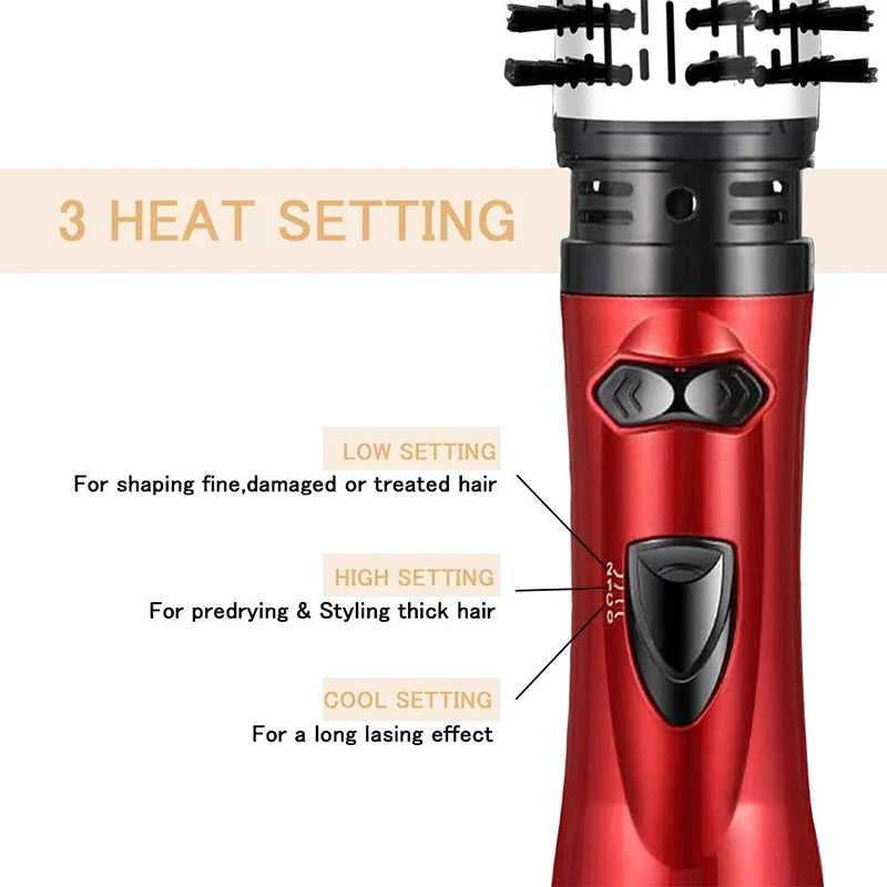 Rotating Hair Dryer Brush – 2-in-1 Hot Air Styler & Curler