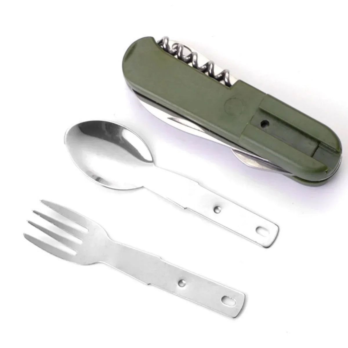 7-in-1 Foldable Camping Cutlery Set – Stainless Steel