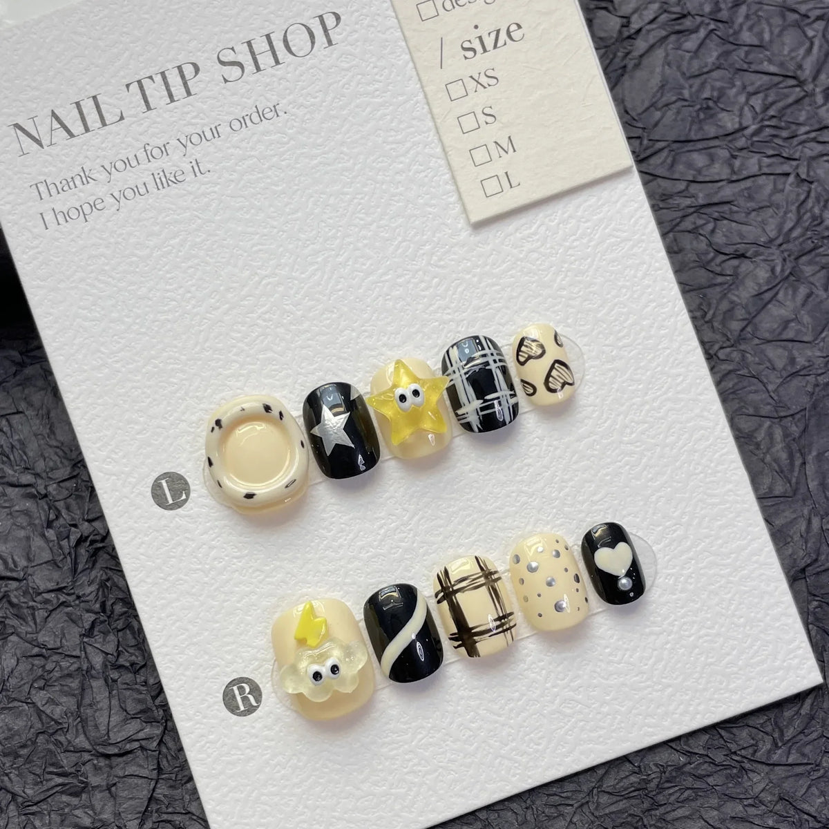 Handmade Y2K Press-On Nails Star & Cloud Cartoon Resin – 10pcs