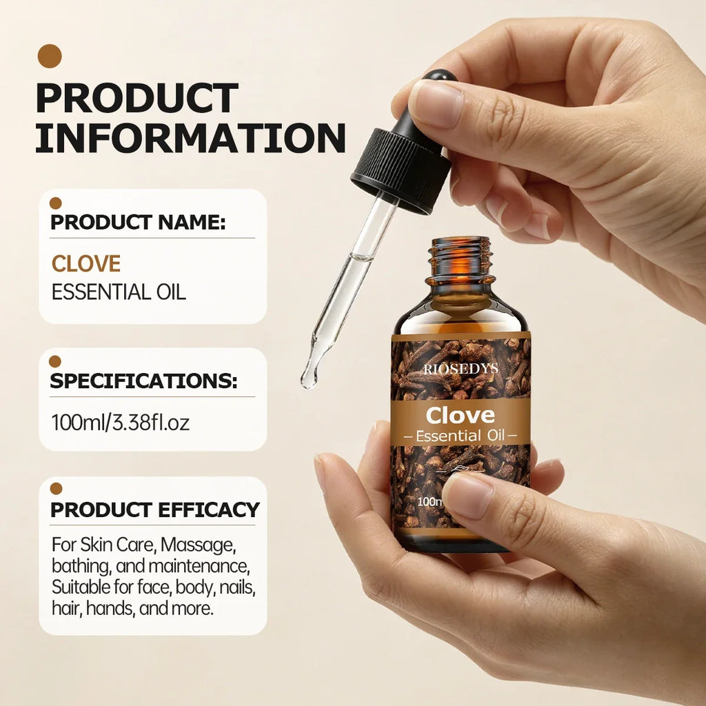 RIÔSEDYS 100ml Clove Essential Oil for Massage & Skincare