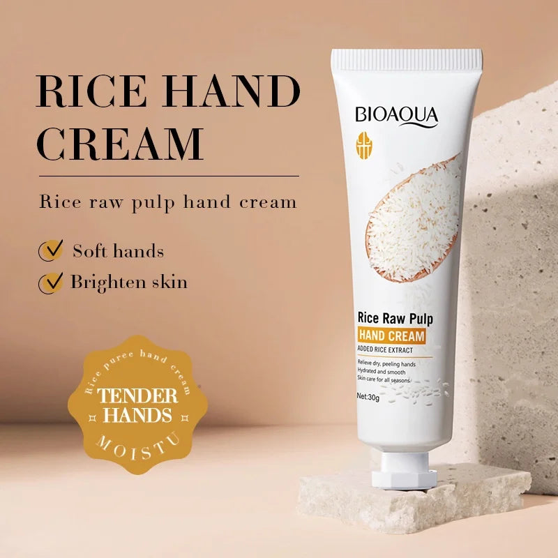 BIOAOUA Rice Raw Pulp Hand Cream – Moisturizing & Brightening 30g