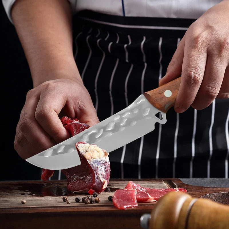 InLeung Handmade Stainless Steel Boning Knife – Chef Butcher Blade
