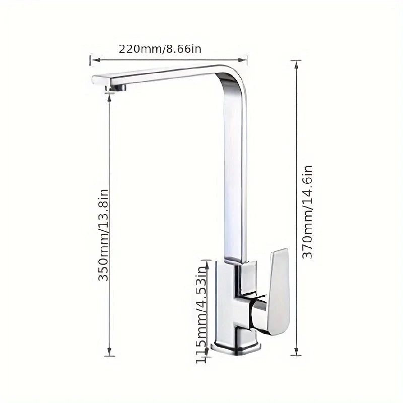 Single Handle Rotatable Kitchen Faucet | Stainless Steel Hot & Cold