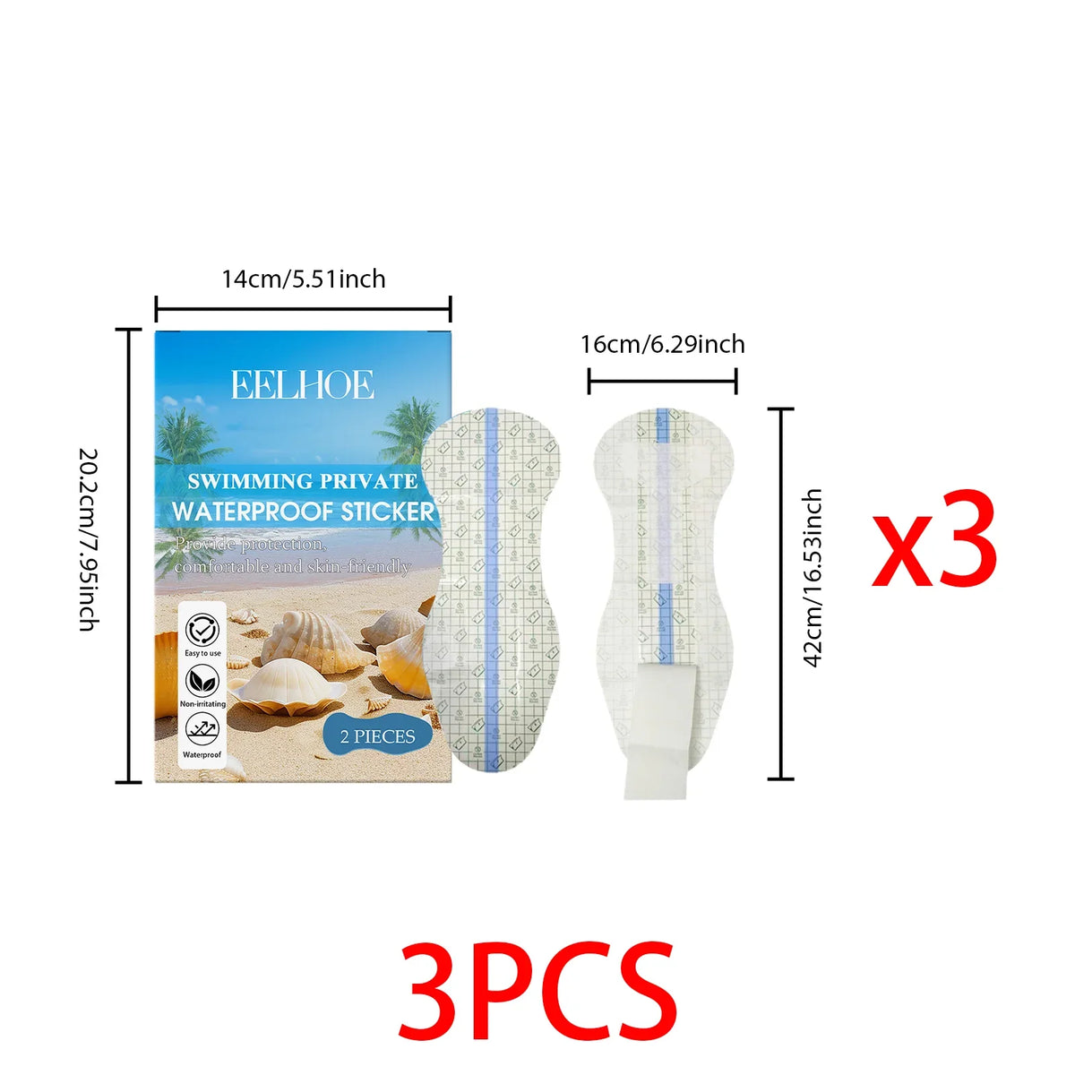 Waterproof Invisible Swim Body Patches for Women | 2-Pack