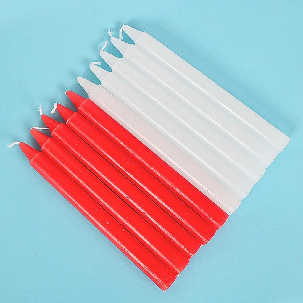 Survival Candles 10X Natural Wax Unscented Candle Red White Supplies