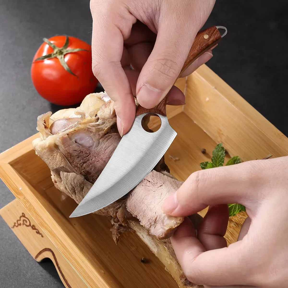 COOKCRAZE Stainless Steel Boning Knife – Rosewood Handle 16cm