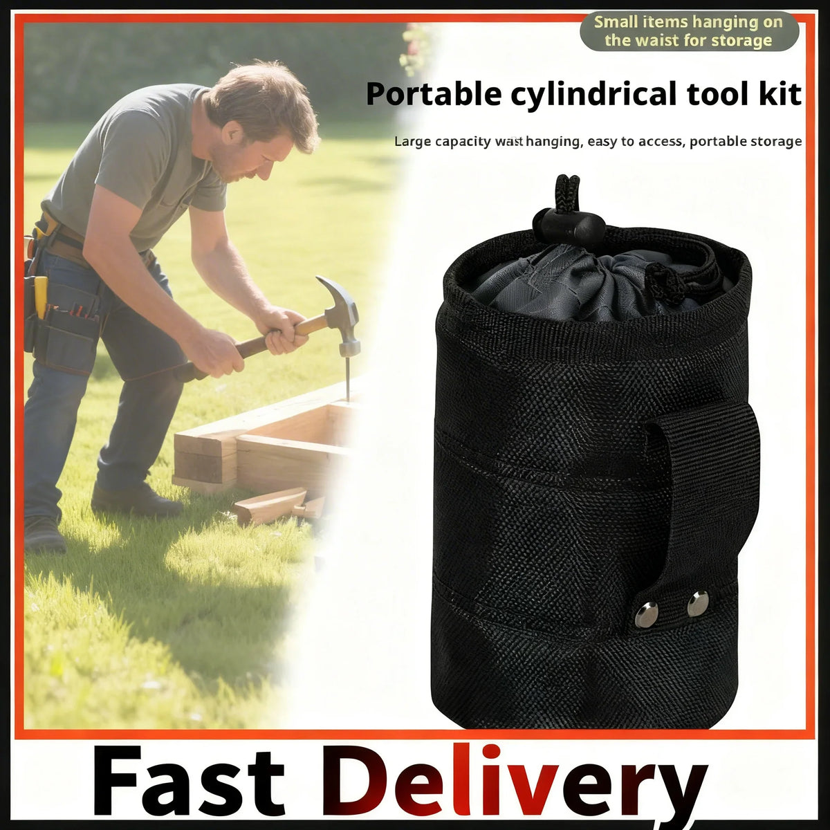 KITPIPI Tool Belt Pouch – Waterproof Nylon Nail & Screw Bag