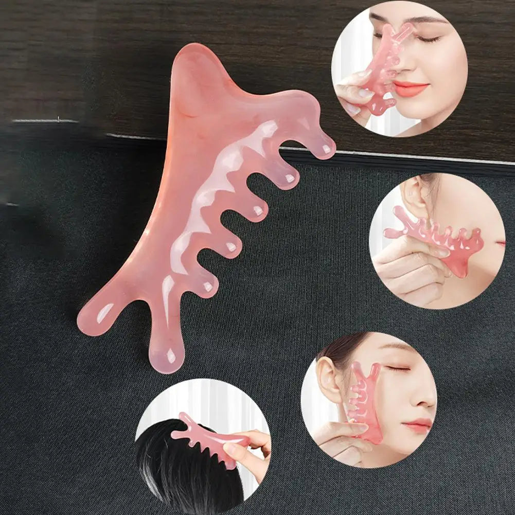 4-in-1 Scalp Comb Massager – Gua Sha Head, Face & Body Tool