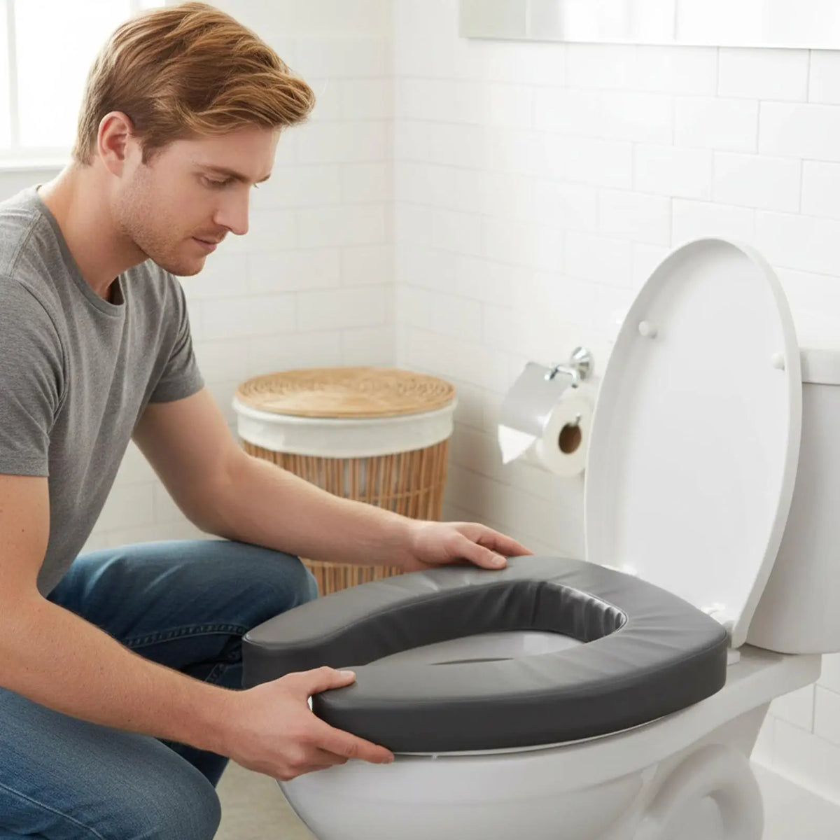 Raised Toilet Seat Cushion | Padded Waterproof U-Shape Riser