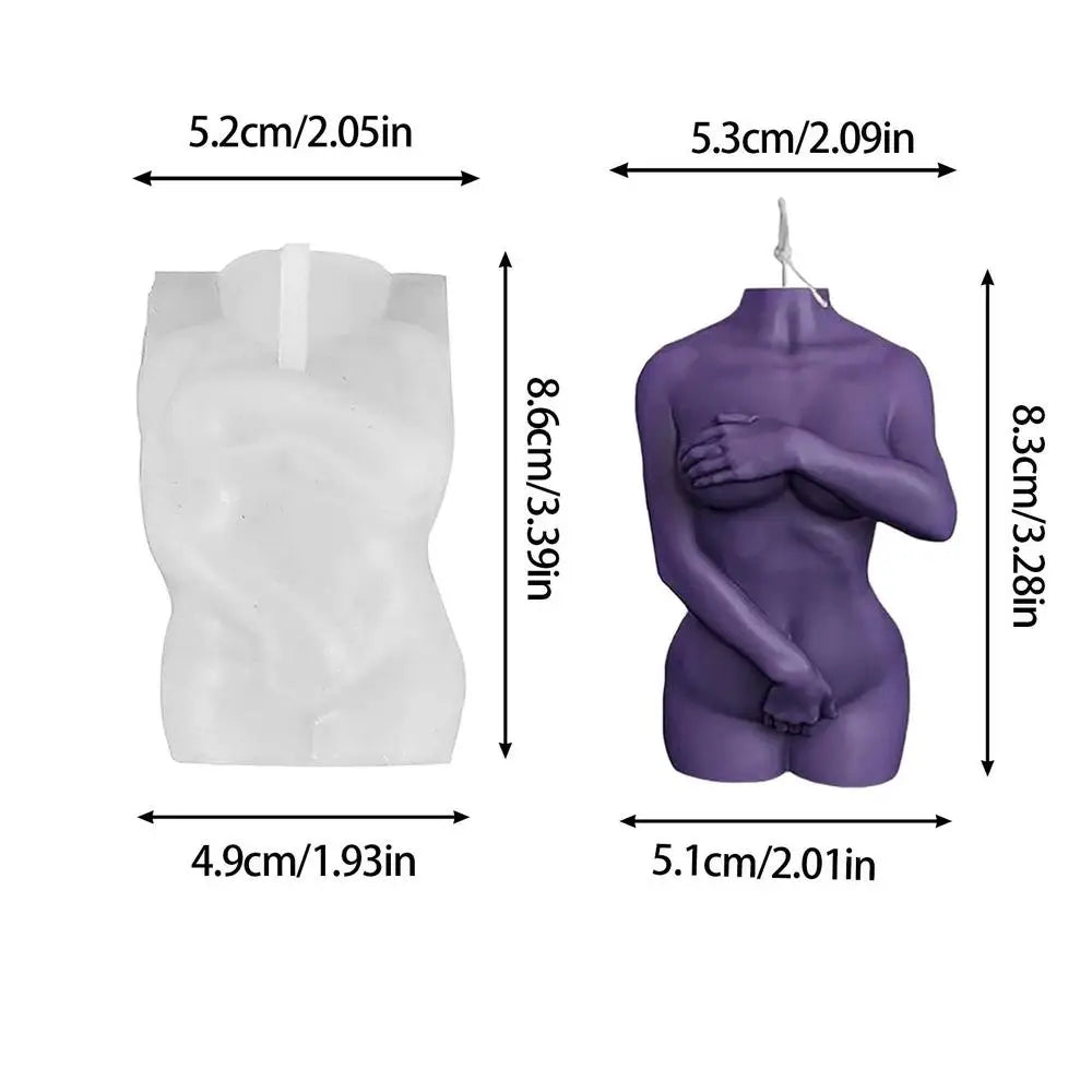 Male Body Candle Mold 3D Naked Shy Women Men Shape Mould Art Female