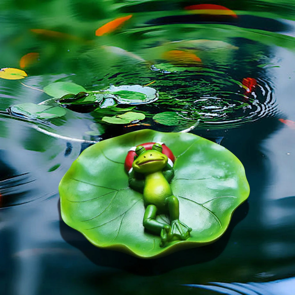 Resin Floating Frog Statue | Garden Pond & Home Decor Sculpture