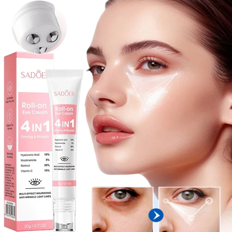 SADOER 4-in-1 Roll-On Eye Cream | Retinol, Vitamin C & Niacinamide