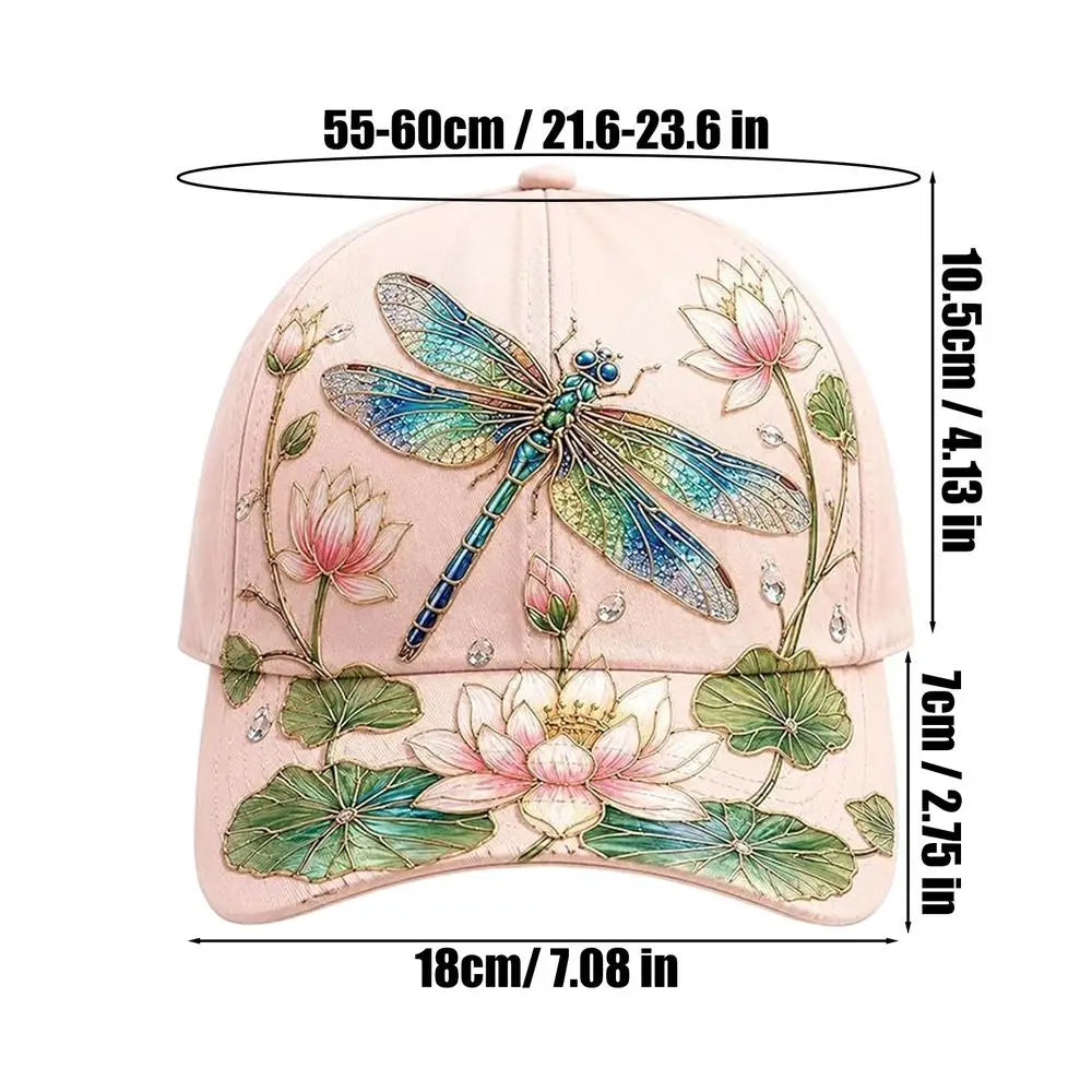 Hummingbird Floral Baseball Cap | Breathable Cotton Sun Hat