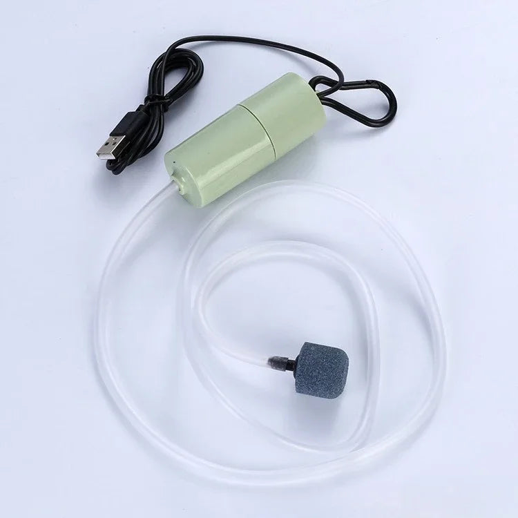 Silent Mini USB Aquarium Air Pump with Air Stone | Fish Tank