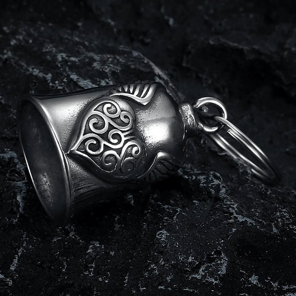 Heart Wing Motorcycle Bell Pendant Lucky Riding Good Luck Retro