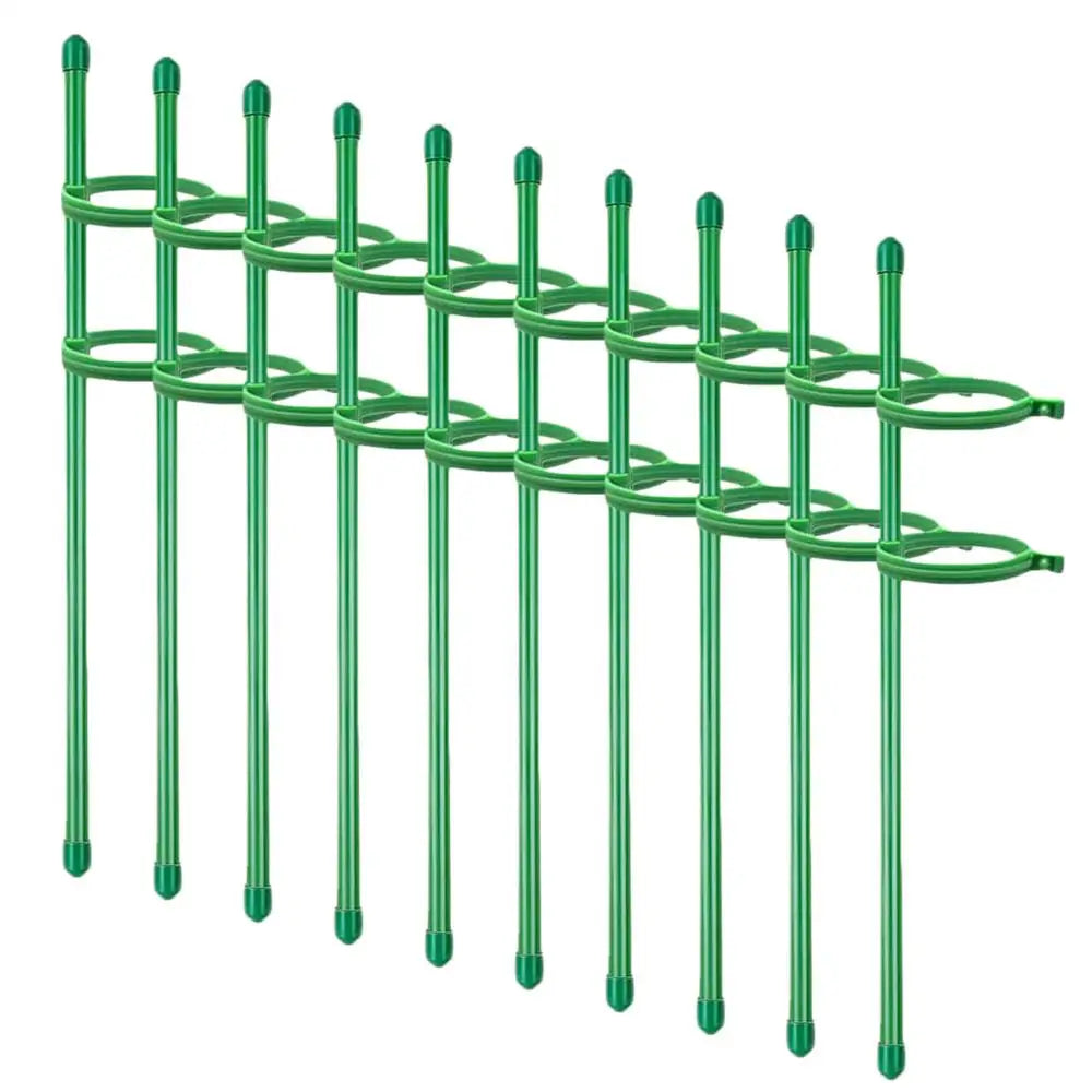 10-Pack Adjustable Plant Support Stakes with Clips – 45cm