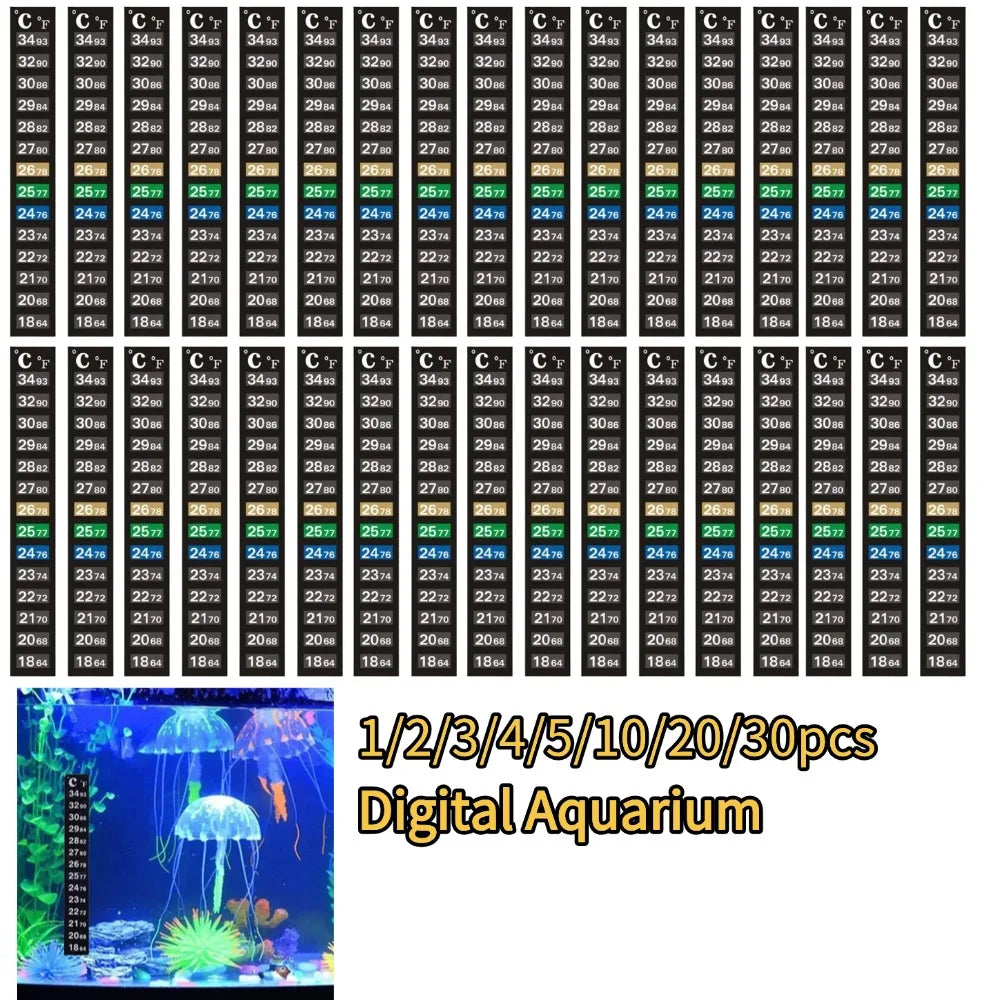 Aquarium Stick-On Thermometer Strip – Dual °C/°F Fish Tank