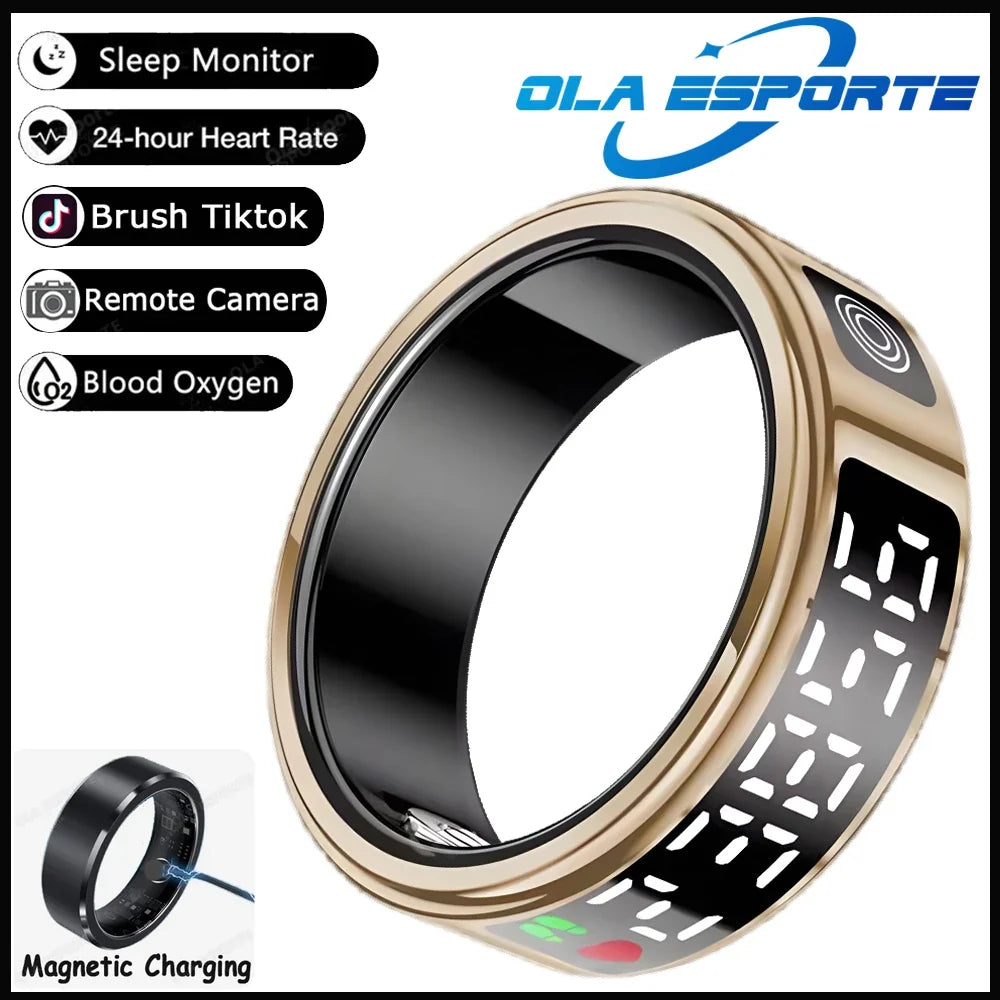 2026 Smart Ring Display Screen Touch Wireless Charging Health Manager