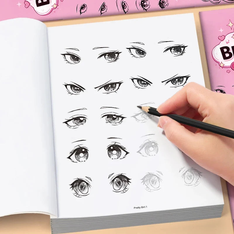Comic Drawing Book Girls 32 Pages Cartoon Art Sketch Beginners Step