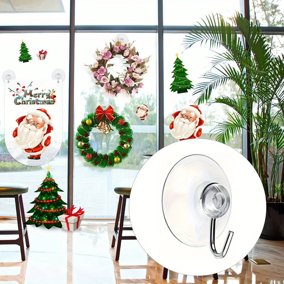 Clear Suction Cup Hooks with Metal Hook – Kitchen & Bathroom