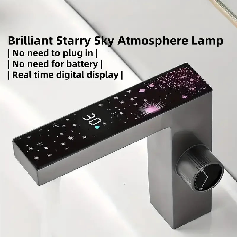 Modern Digital Display Faucet | Chrome Single-Hole Basin Tap