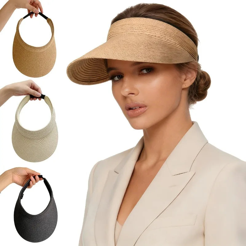 Women's Foldable Wide Brim Straw Sun Hat | UV Beach Travel