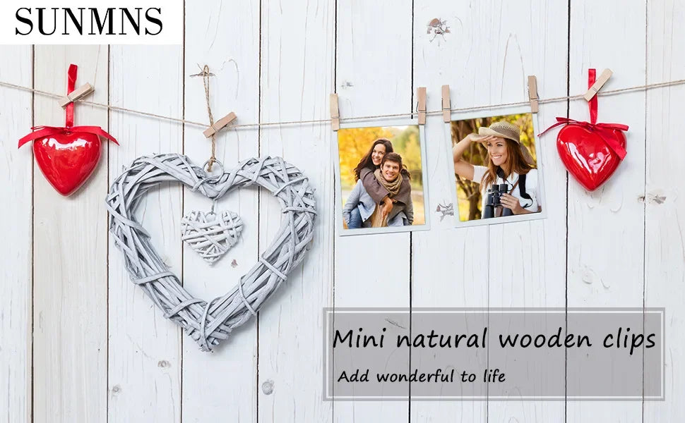 Natural Wood Mini Clothespins 50/100pc – Laundry & Craft Clips