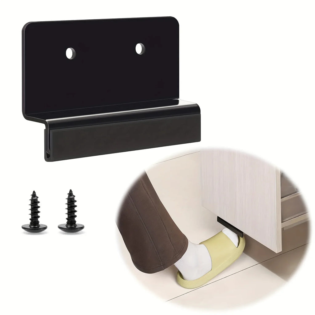 1 Polished Metal Cabinet Door Foot Handle Carbon Steel Non-contact