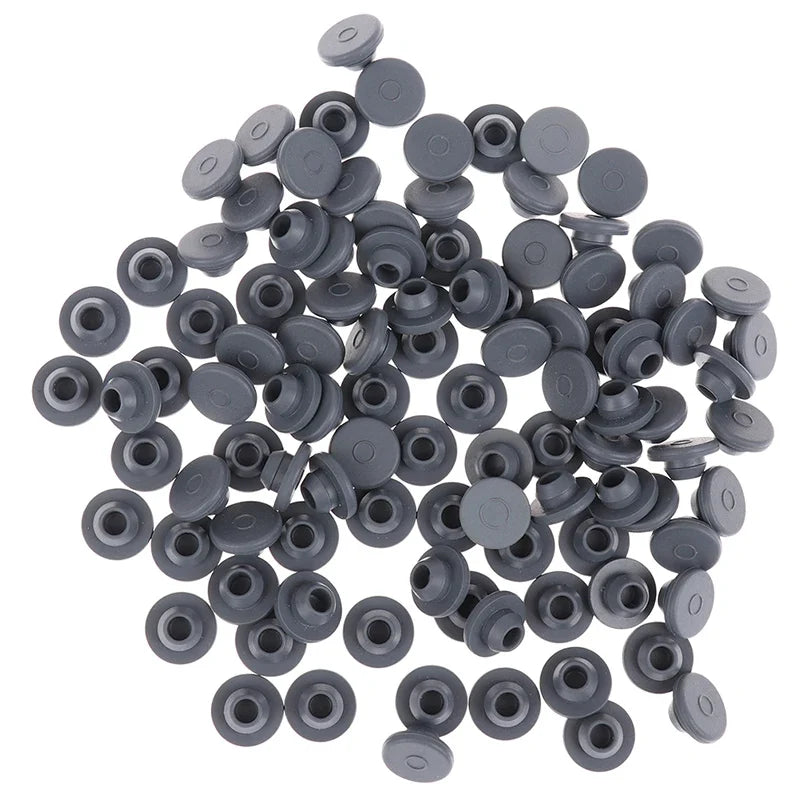 100 Self-Sealing Butyl Rubber Injection Ports for 13mm Jars