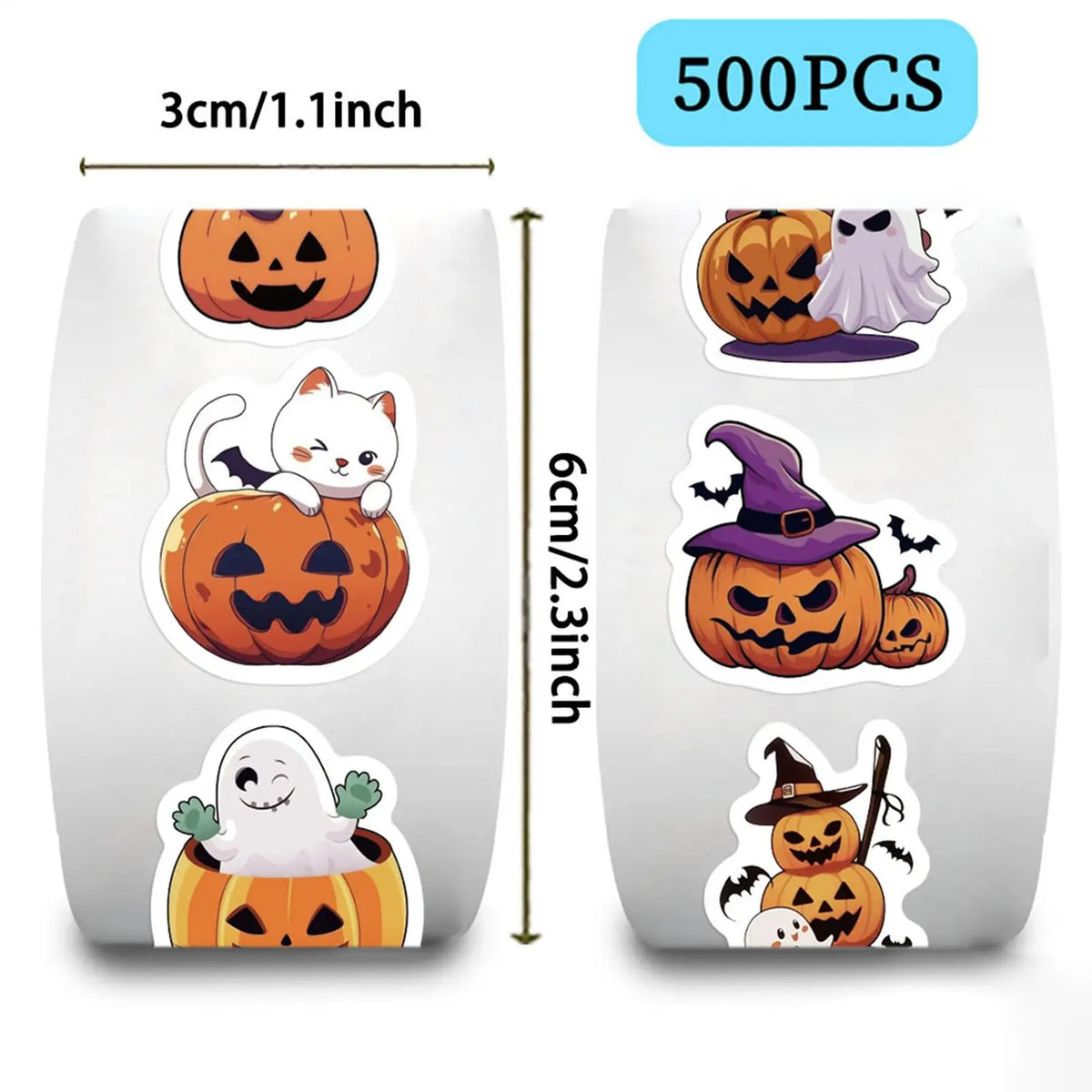 Halloween Pumpkin Stickers 500pc | Envelope Seals & Decals