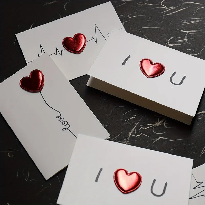 5-Pack Minimalist Blank Love Cards – Anniversary & Valentine's
