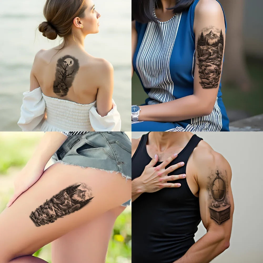 3-Pack Realistic Temporary Tattoos – Caged Creature & Nature Art
