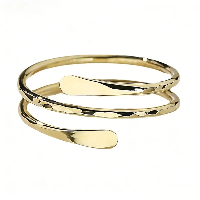 Huitan Glossy Multi-Layer Brass Ring – Women's Party Jewelry