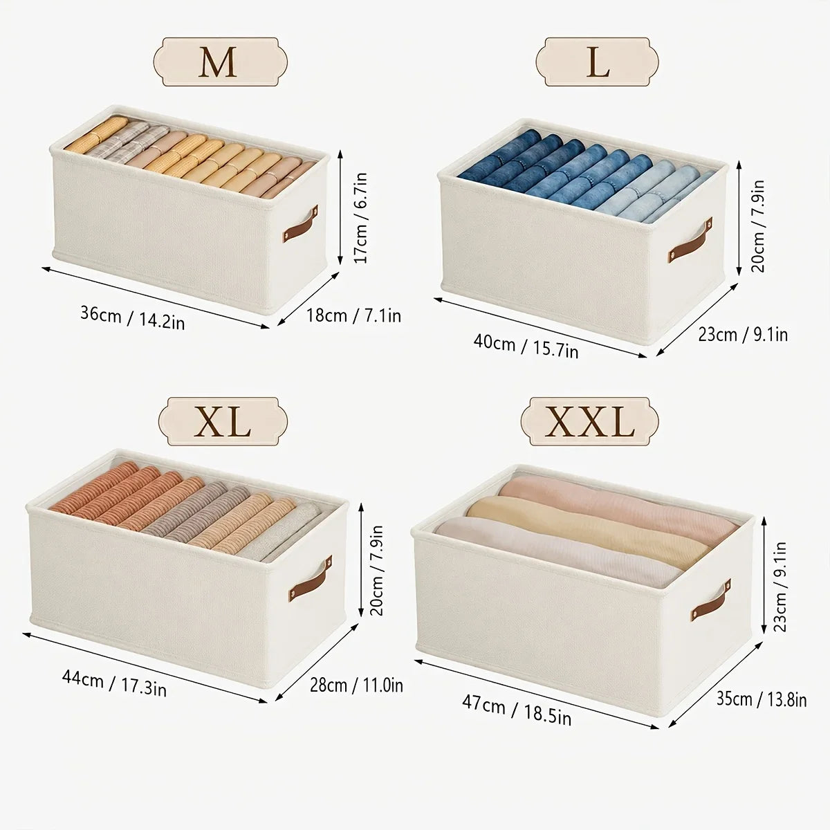 Oxford Fabric Storage Box with Handle – Clothes Organizer