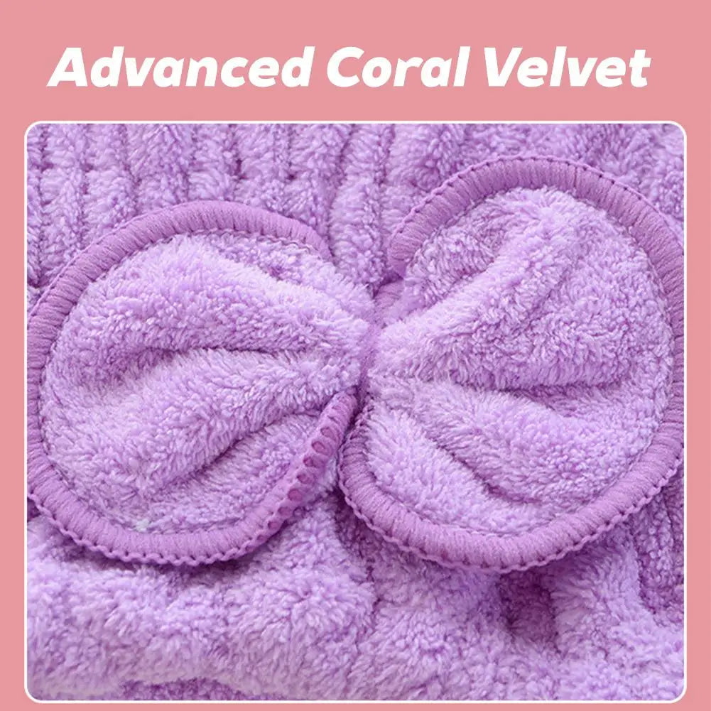 Microfiber Hair Drying Cap – Coral Fleece Ultra-Absorbent Turban