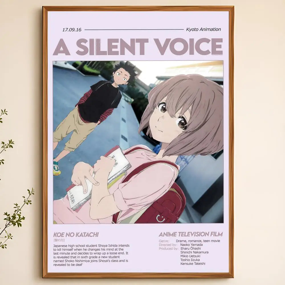 Silent Voice Anime Poster – Waterproof Peel-and-Stick PVC Wall Art
