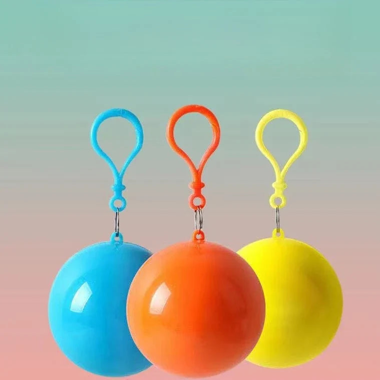 Portable Disposable Raincoat Keychain Ball | Travel Poncho