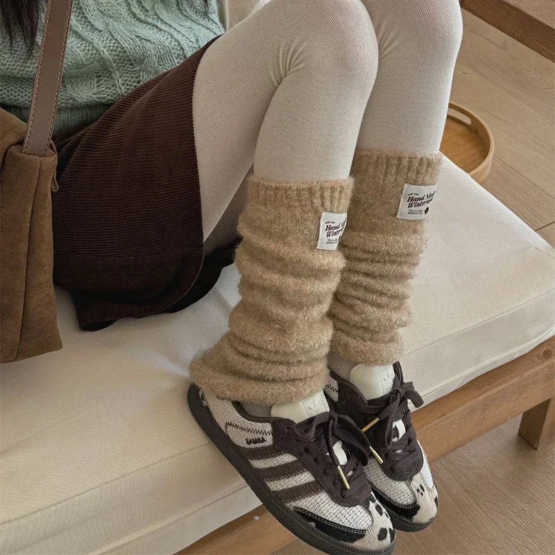 Korean Marshmallow Patch Thick Slouch Socks | Leg Warmers